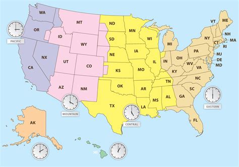 Time Zones Map For Kids Time Zones Map For Kids