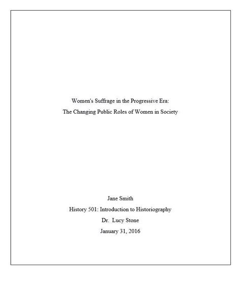 Title Page: Unveiling Turabian's Perfect Format