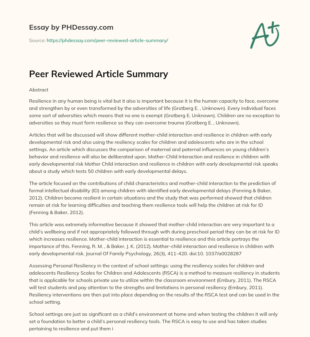 The Power of Peer Review