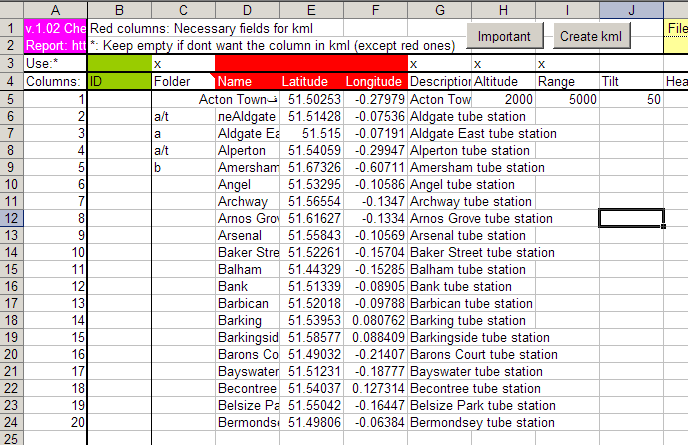 Xls2kml Another Excel To Kml Converter With A Few Extras Xls2kml Another Excel To Kml Converter With A Few Extras
